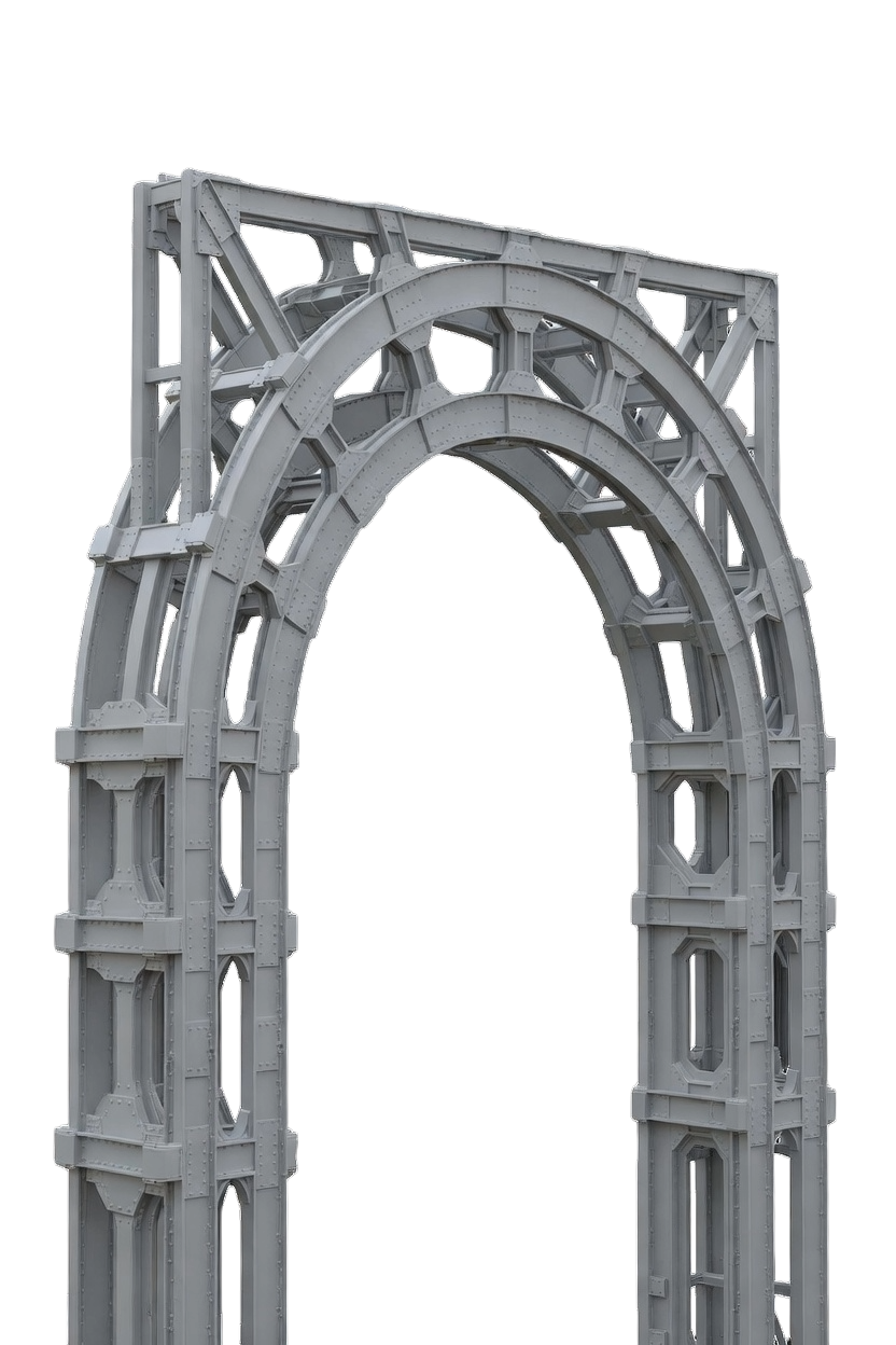 Ornamental steel detailing illustration