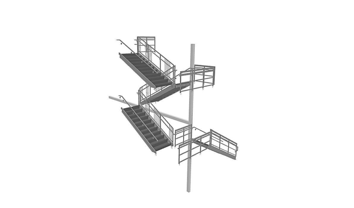 Multi-Level Switchback Stairwell