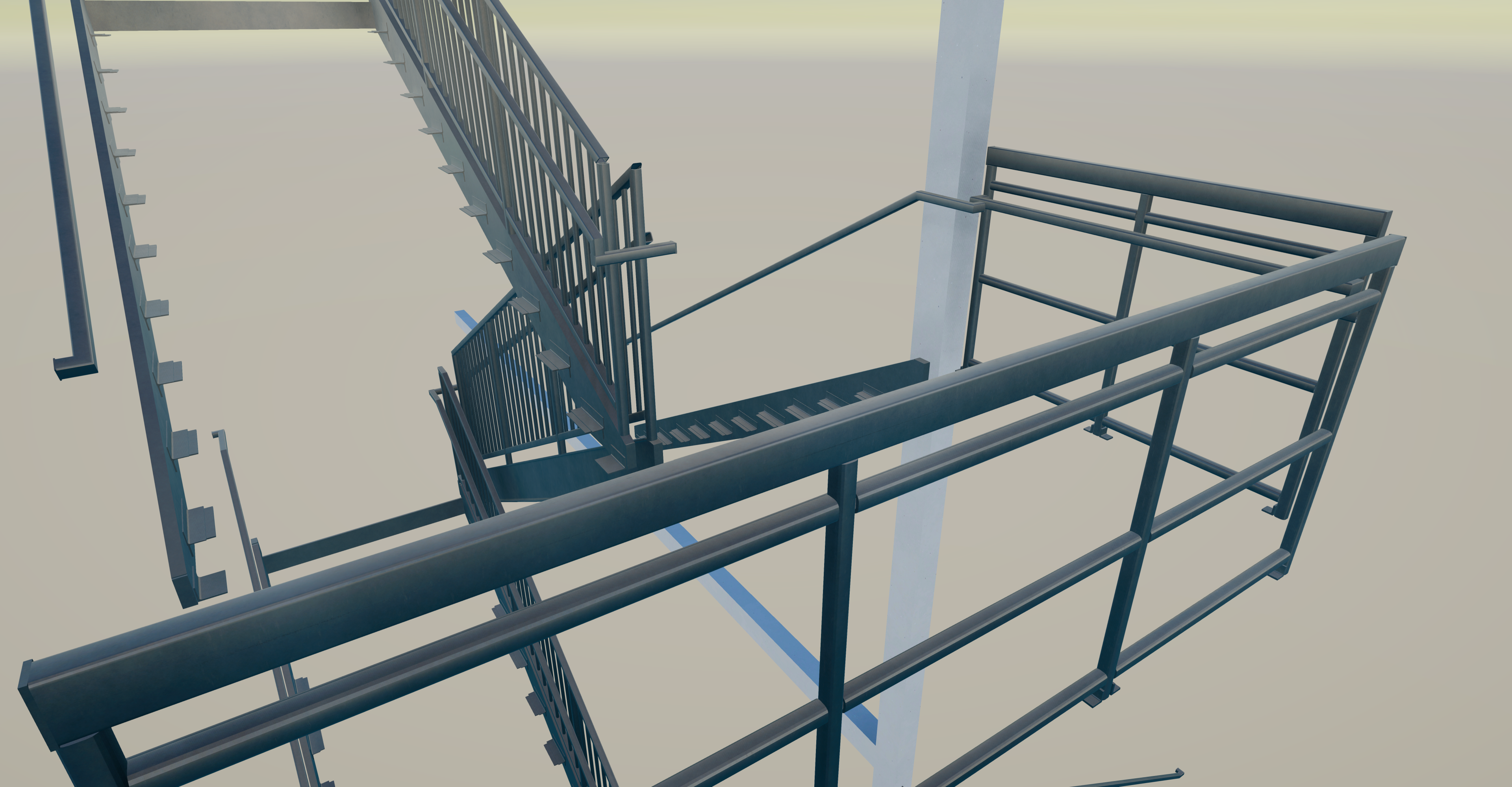 Multi-Level Switchback Stairwell detail 2